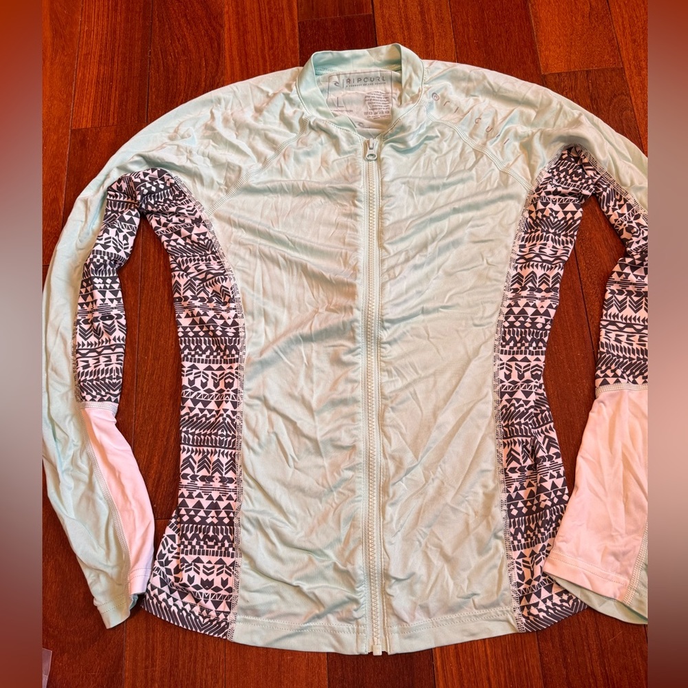 Rip Curl Womens zip up rash guard UV protection